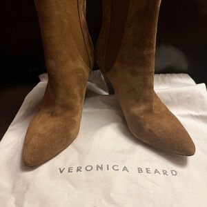 Veronica Beard suede tan booties